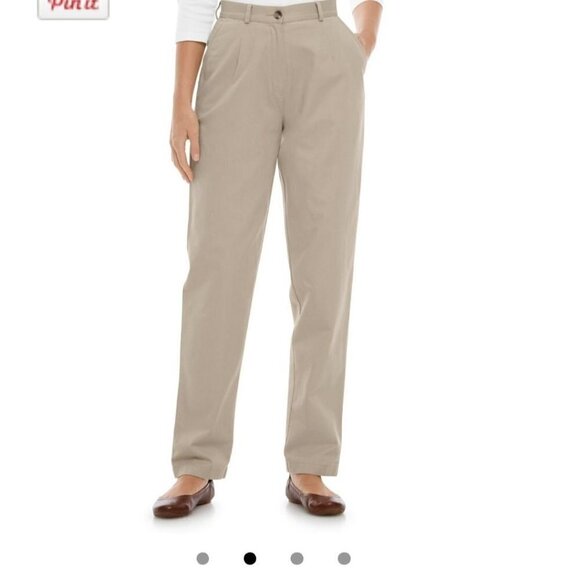 L.L Bean Wrinkle-Free Bayside Pants Original Fit size 12 medium tall - Picture 1 of 14